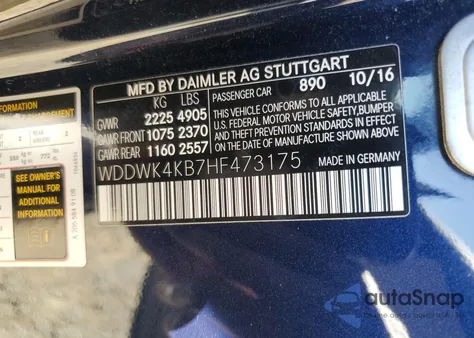 2017 Mercedes-Benz C 300 4Matic z USA, uszkodzony, nr VIN WDDWK4KB7HF473175